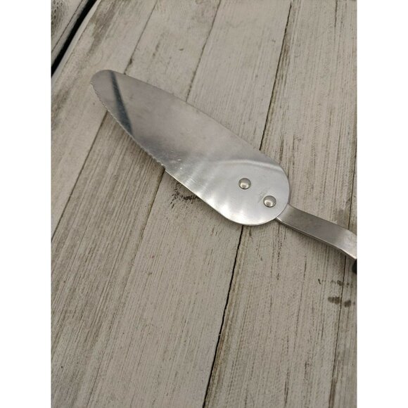 Stanley Stainless Steel Cake Pie Spatula Server Serrated 12 1/4" Black Handle - Picture 3 of 7
